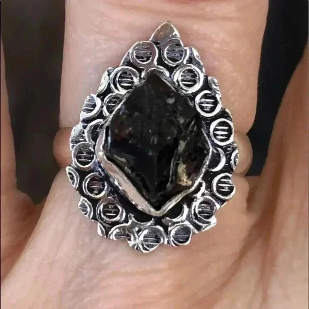 SIZE 7.5 Hessonite Garnet 925 Sterling Silver Ring NWT
